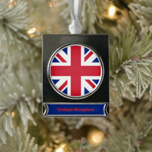 Vereinigtes Königreich Jack Flag Britische Kolonie Banner-Ornament Silber