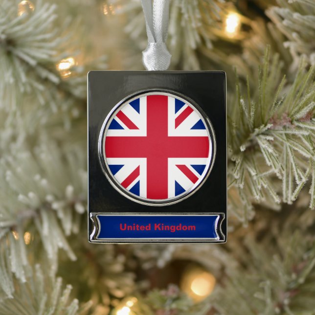 Vereinigtes Königreich Jack Flag Britische Kolonie Banner-Ornament Silber (Baum)