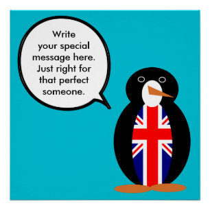 Vereinigtes Königreich Ms. Penguin spricht Poster