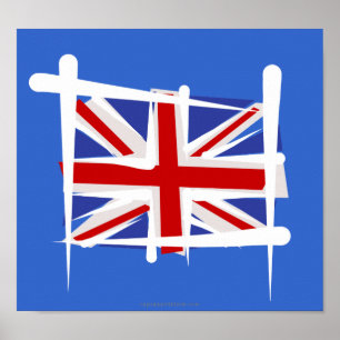 Vereinigtes Königreich Pinselflagge Poster
