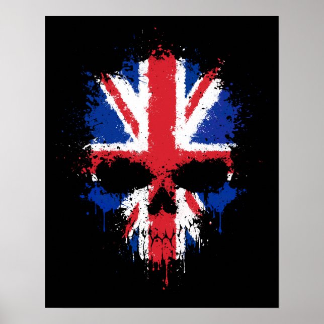 Vereinigtes Königreich Spritzer Driving Skull Poster (Vorne)