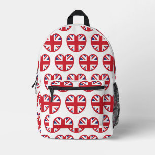 Vereinigtes Königreich Union Jack Flagge Herz Bedruckter Rucksack