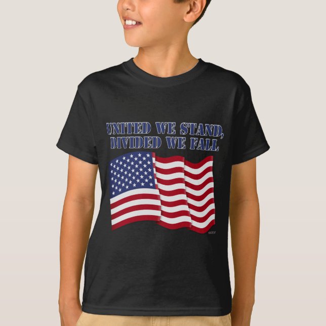 VEREINIGTES WIR STEHEN, ABGESCHLOSSEN, WIR FALLEN T-Shirt (Vorderseite)