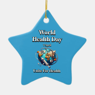 Vereinigung für Gesundheit. Weltgesundheitstag. T- Keramik Ornament