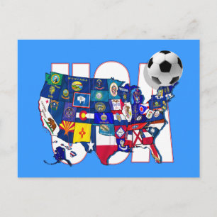 Vereint hinter der Fußballmannschaft der USA Postkarte