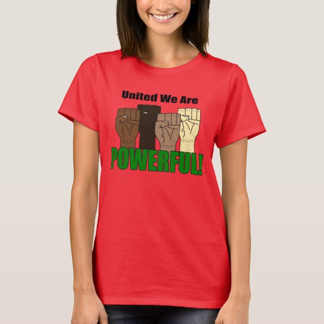 Vereint sind wir mächtige Fausten, die Protest aus T-Shirt (Vorderseite)
