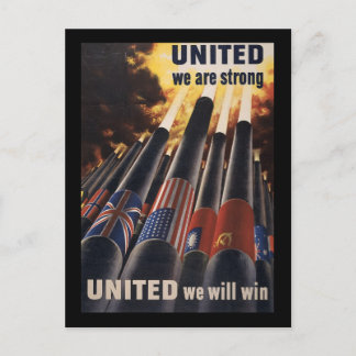 Vereint sind wir stark vereint und wir werden gewi postkarte