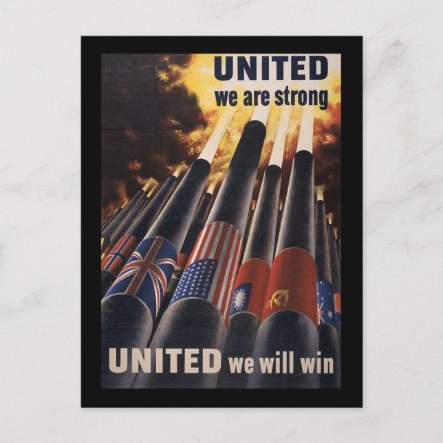 Vereint sind wir stark vereint und wir werden gewi postkarte (Vorderseite)