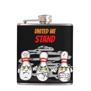 Vereint stehen wir, Bowling Pins, Schwarz Flachmann