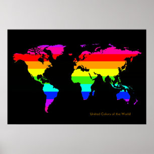 vereinte Farben der Welt . Karte Poster