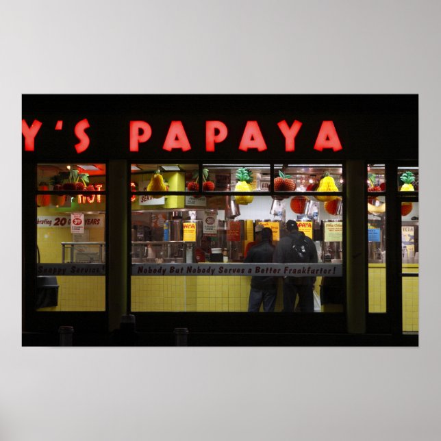 Vereinte Staaten, New York. Graues Papaya: Fenster Poster (Vorne)