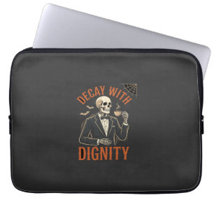 Verfall mit Würde Vintage-Skelett Kaffee Halloween Laptopschutzhülle
