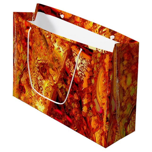 Verfärbt bis rötlich-orange Karnevalmaske Große Geschenktüte (Vorderseite Schrägansicht)