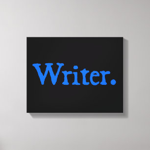 Verfasser: Blauer Text Leinwanddruck