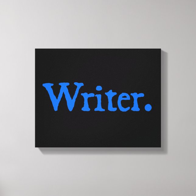 Verfasser: Blauer Text Leinwanddruck (Vorderseite)