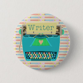 Verfasser-Schreibmaschinen-niedliches Retro Button