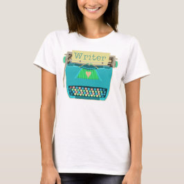 Verfasser-Schreibmaschinen-niedliches Retro T-Shirt