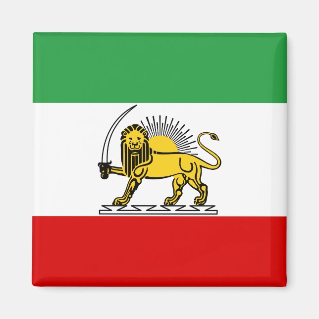 Verfassung: Monarchie der iranischen Flagge (1907- Magnet (Vorne)