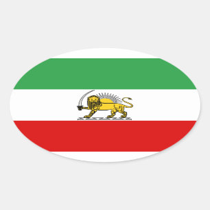 Verfassung: Monarchie der iranischen Flagge (1907- Ovaler Aufkleber
