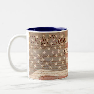 Verfassung und die amerikanische Flagge Patriotisc Zweifarbige Tasse