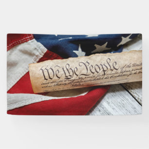Verfassung und Flagge der USA Banner