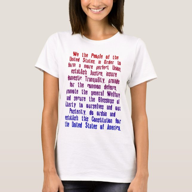 VERFASSUNGS- DER VEREINIGTEN STAATENpräambel T-Shirt (Vorderseite)