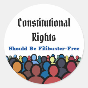 Verfassungsrechte Filibuster Free Classic Roun Runder Aufkleber