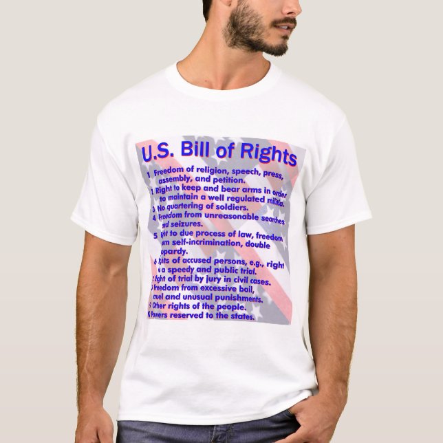 Verfassungsurkunde-Zusammenfassung auf einem T-Shirt (Vorderseite)