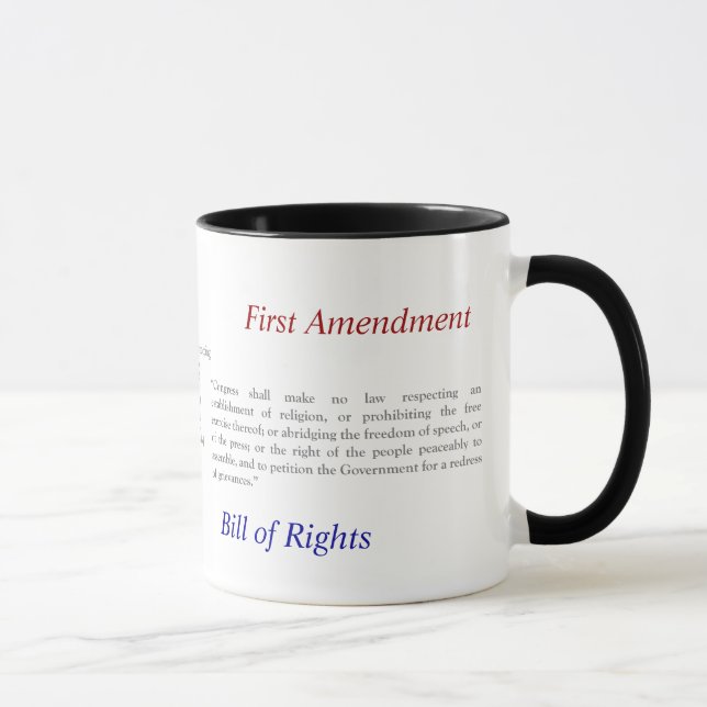 Verfassungszusatz-Redefreiheit: Journalist, Tasse (Rechts)