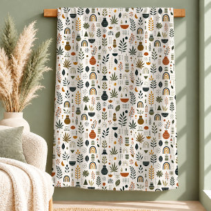 Verfeinerte Boho-Regenbogen-Blumen-Decke Dusty Gre Fleecedecke
