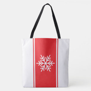Verfeinerte helle rot-weiße Rennstreifen-Schneeflo Tasche