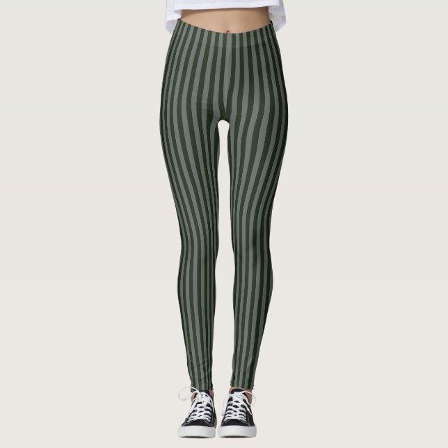 Verfeinerte, rosafarbene, vertikale Streifen Leggings (Vorderseite)