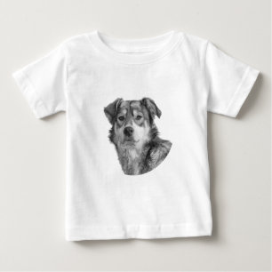 Verfeinerter monochromer großer Mischlingshund Baby T-shirt