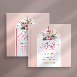 Verfeinertes Gastbuch mit Blütenblättern und Prose Gästebuch