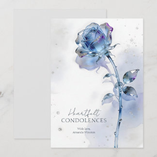 Verfeinertes Glas Blaue Rose Beileid Sympathie AML