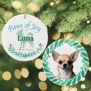 Verfeinertes Minze-Chihuahua   Personalisiertes We Keramik Ornament