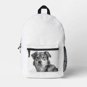Verfeinertes monochromes großes Mischlingshund-Ras Bedruckter Rucksack