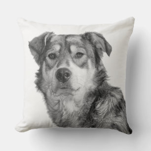 Verfeinertes monochromes großes Mischlingshund-Ras Kissen