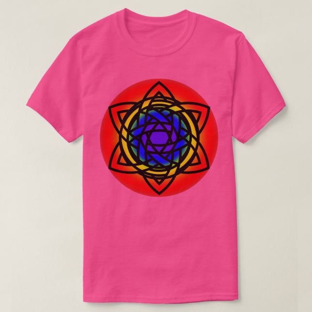 Verflochtene keltische Regenbogen-Sterne T-Shirt (Design vorne)