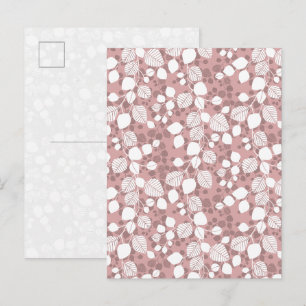 Verflochtene Laubkronen Botanicals Blush Pink Kuns Postkarte