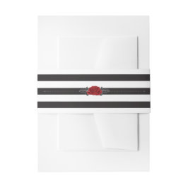 Verflochtene romantische Rote Rosen Stripe Wedding Einladungsbanderole