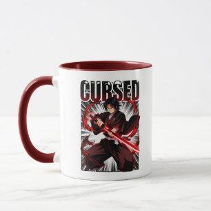 Verflucht – Dark Anime Style Katana Krieger Grafik Tasse