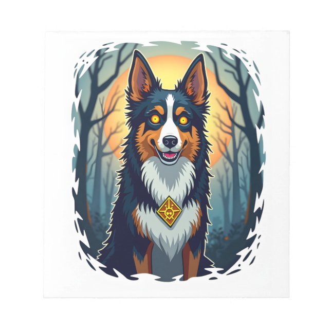 Verfluchter Collie-Kriecher Notizblock (Vorderseite)