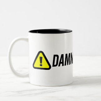 Verfluchtes interessantes Logo Zweifarbige Tasse
