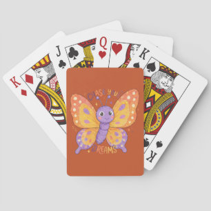 Verfolge deine Träume Süße Schmetterling-Illustrat Spielkarten