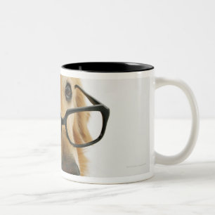 Verfolgen Sie die tragende Krawatte und Gläser, Zweifarbige Tasse