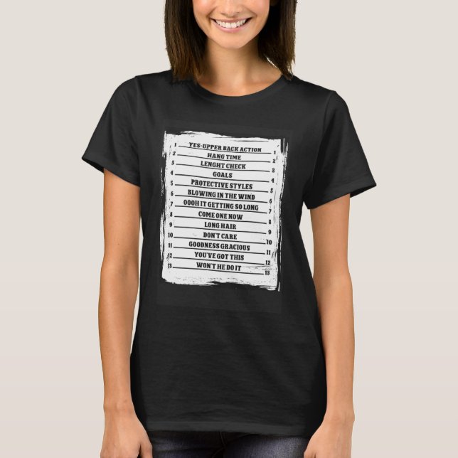 Verfolgen Sie Ihr langes Haar Karo Hair T-Shirt (Vorderseite)