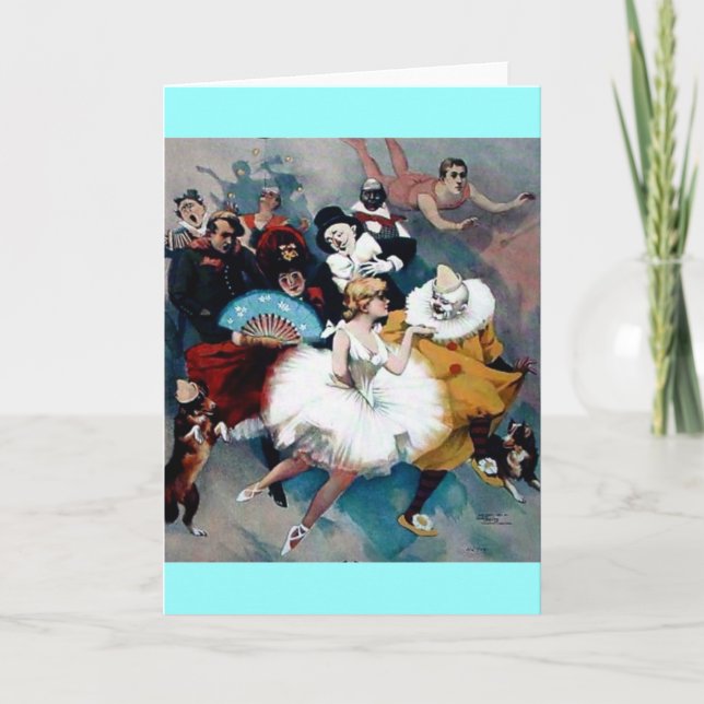 Verfolgt Vintage Plakatballerina des Zirkuses Karte (Vorderseite)