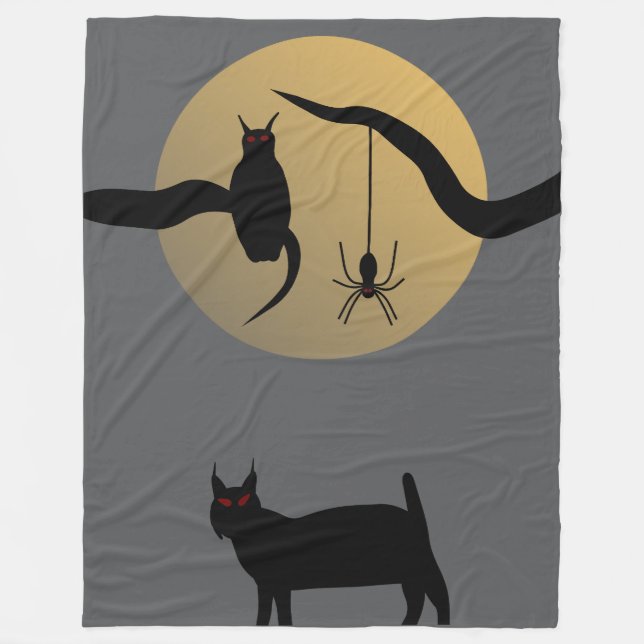 Verfolgter Vollmond-Fleece-Decke Fleecedecke (Vorderseite)