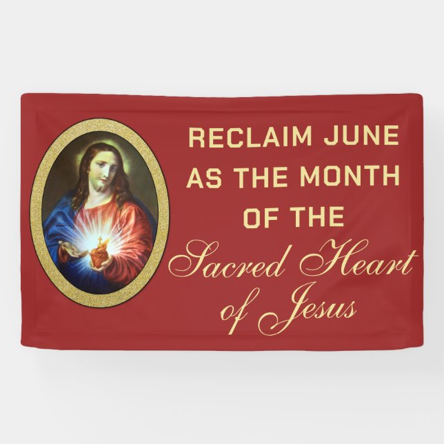 Verfolgung Heiliges Herz Jesu Religiös Banner (Horizontal)